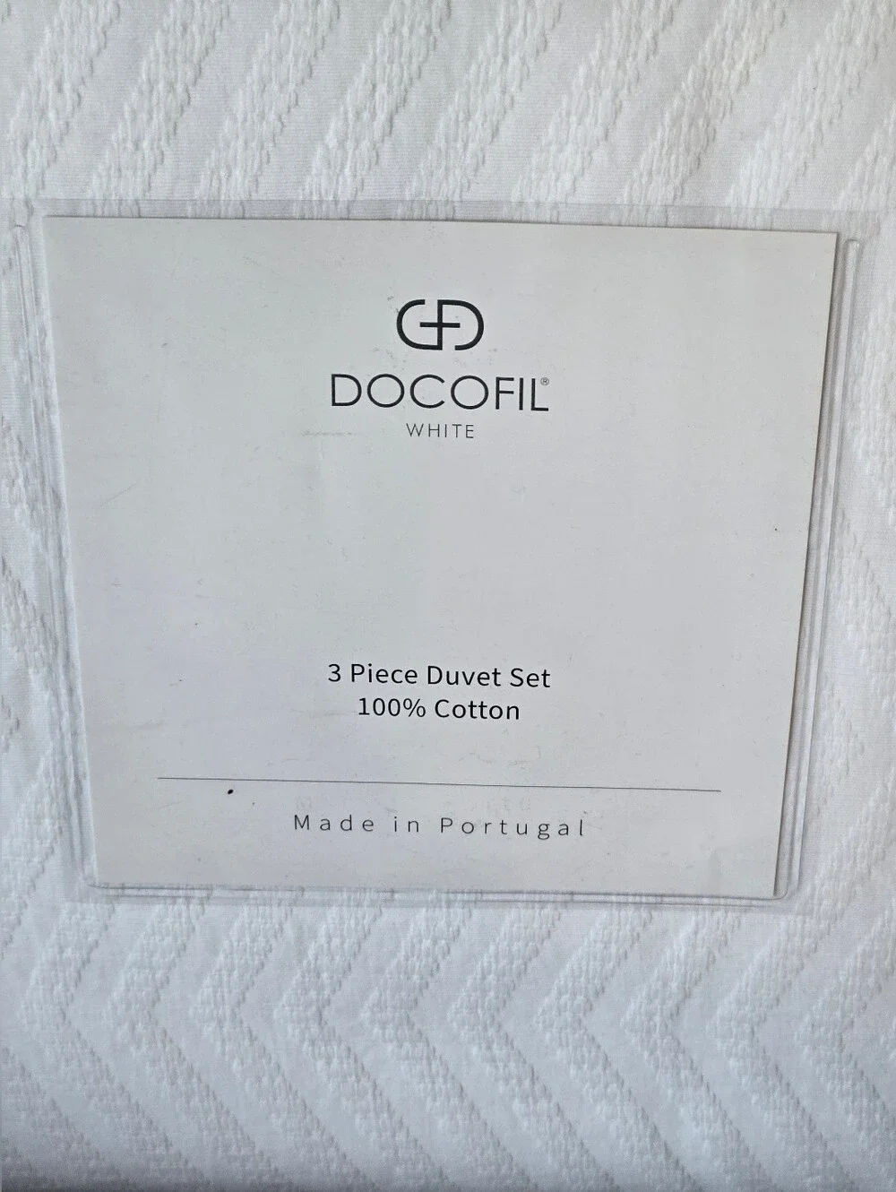 Docofil King Bed 3pc Duvet Set 100% Cotton by Docofil / Portugal White